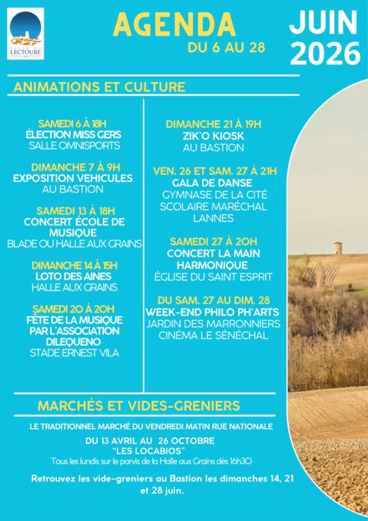 Agenda du mois de juin