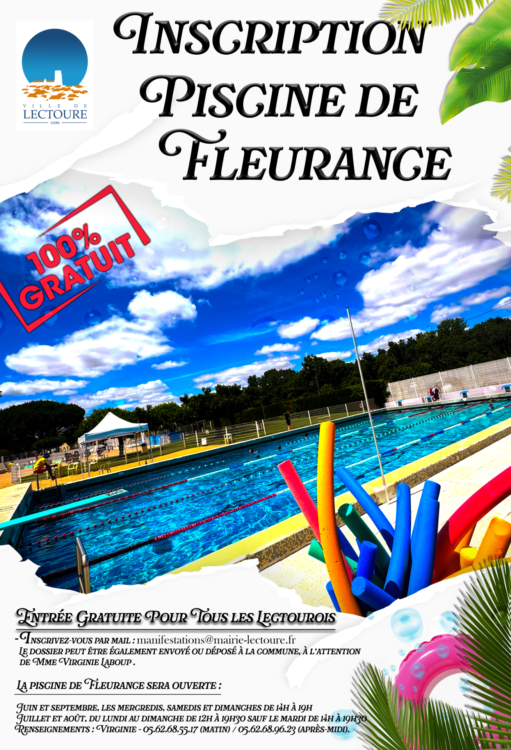 Inscription et gratuité à la piscine de Fleurance pour les lectourois